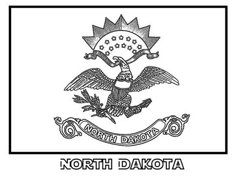 State Flag Of North Dakota Coloring Page : Color Luna | Flag coloring ...