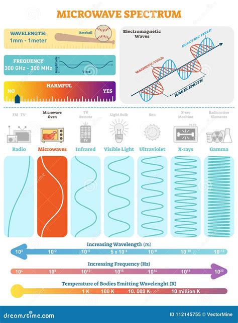 Electromagnetic Waves: Microwave Spectrum. Vector Illustration Diagram ...