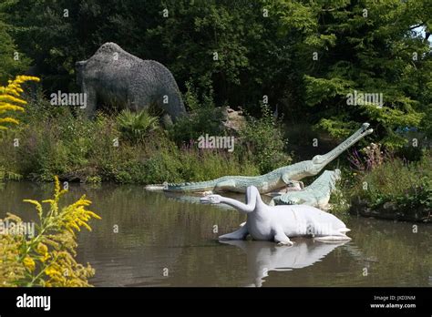 Dinosaurs at Crystal Palace Park, London Stock Photo - Alamy