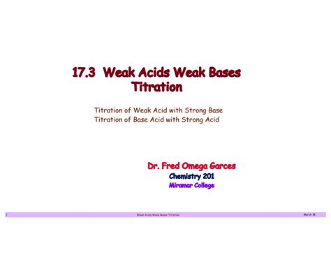 (PDF) 17.3 Weak Acids Weak Bases Titrationfaculty.sdmiramar.edu/fgarces ...