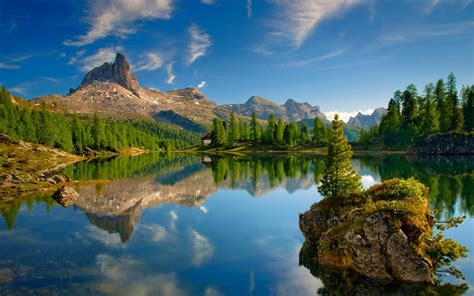 Fond d'écran : des arbres, paysage, forêt, Lac, eau, la nature, réflexion, ciel, cabine, parc ...