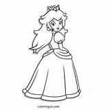 Princess Peach To Color Coloring Page Free Printable PDF sketch template