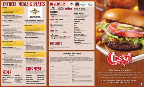 Cheers Grille & Bar menu in Concord, New Hampshire, USA