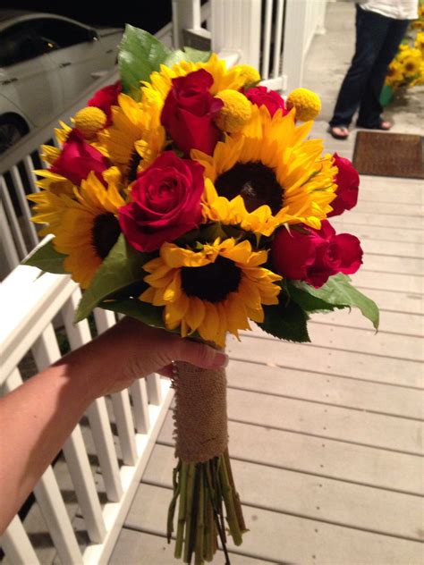 Sunflower and Rose Wedding Bouquet with regard to Trending 2020 - Wedding Ideas MakeIt | Red ...