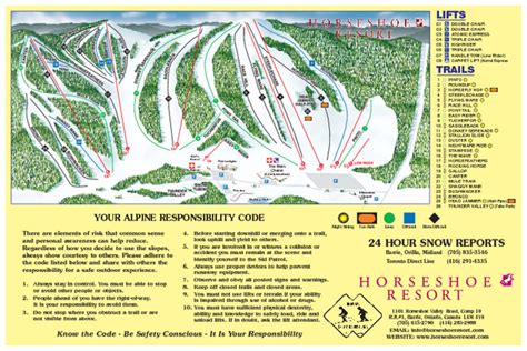 Horseshoe Resort Ski Trail Map - Ontario Canada • mappery