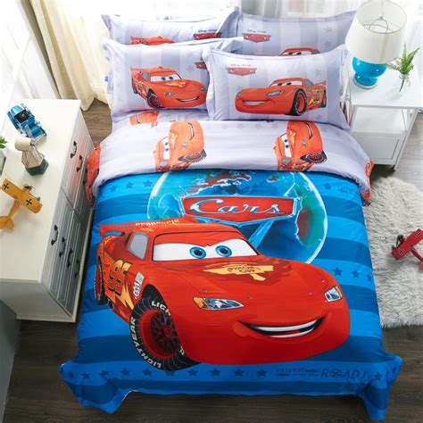 Disney cotton cars bedding set duvet cover bed sheet pillow cases king queen single size-in ...