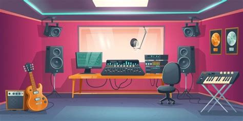 Download Music Studio Control Room And Singer Booth for free | Music studio, Cartoon background ...