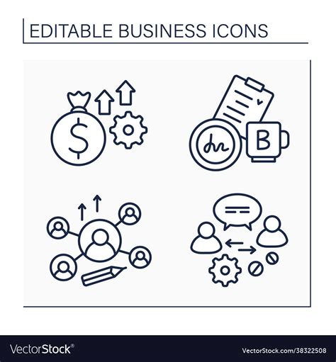 Business line icons set Royalty Free Vector Image