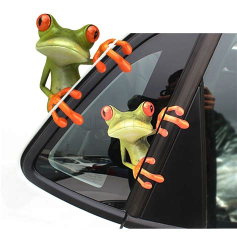 3D Frogs Funny Car Stickers Cartoon Car Styling Vinyl Decal Sticker Automobile Front Window ...