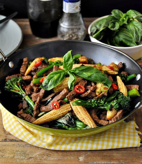 Thai Beef, Vegetables & Basil Stir Fry - Fuss Free Cooking