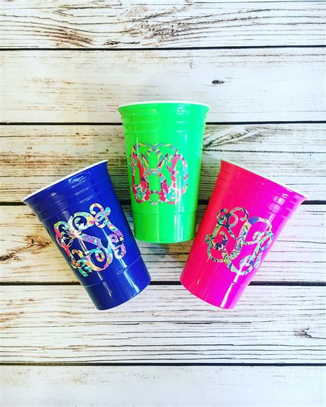 Monogrammed Solo Cup // Reusable Solo Cup // Personalized Party Cup ...