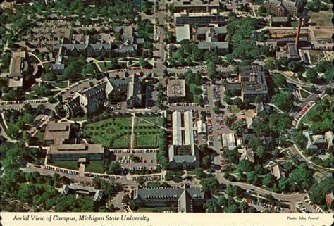 Aerial view of campus, Michigan State University East Lansing, MI