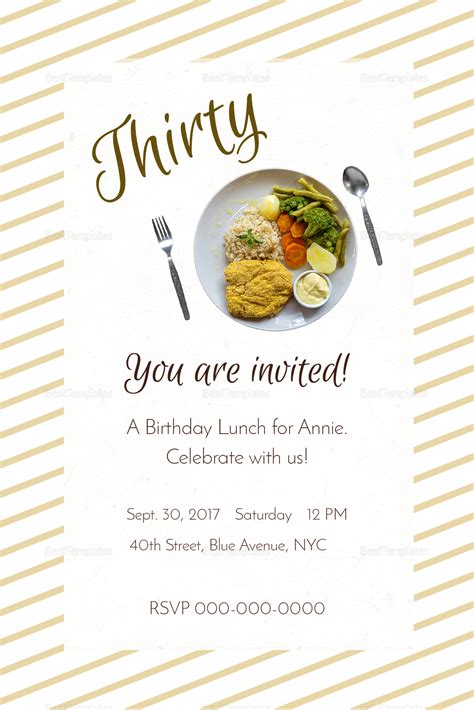 Birthday Lunch Invitation Design Template in PSD, Word, Publisher ...