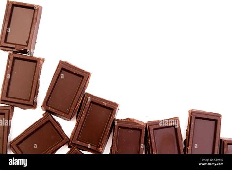 chocolate bars on white background Stock Photo - Alamy