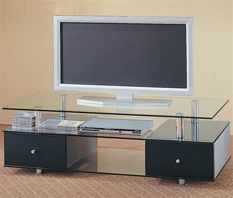 Contemporary Glass TV Stand with Drawers | Marjen of Chicago | Chicago Discount Furniture