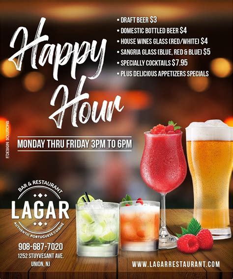 Happy Hour Specials in Union NJ | Lagar Restaurant