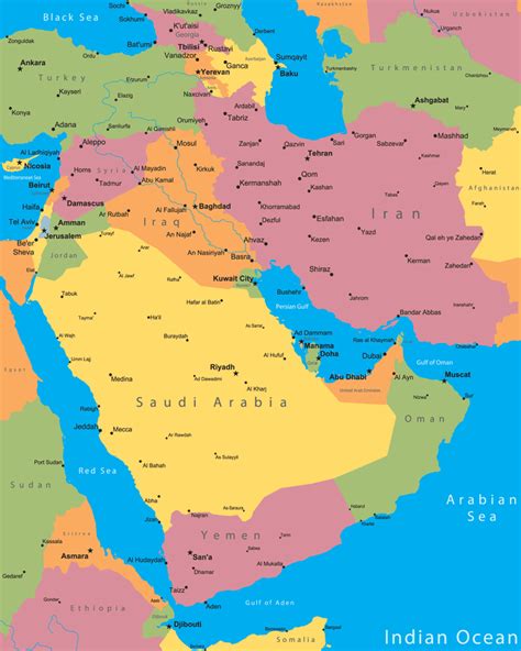 Middle East Cities Map