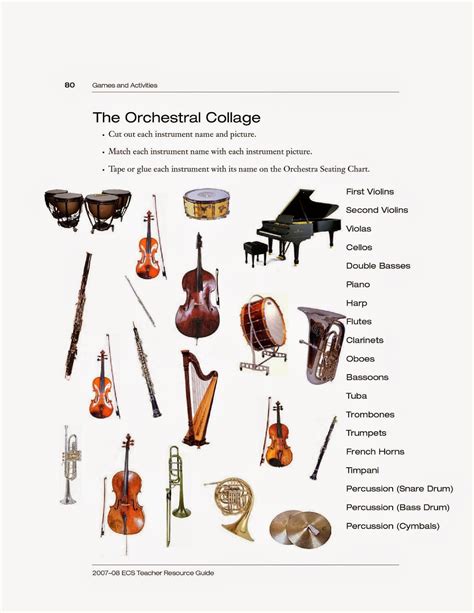 Instruments Of The Orchestra Worksheet