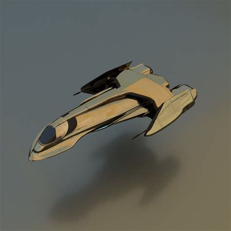 3d gunship spaceship model