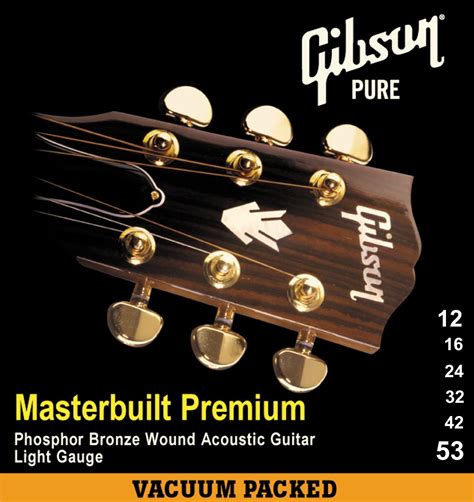 Gibson Masterbuilt Acoustic Guitar Strings, Phosphor Bronze