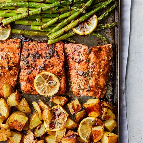 Rosemary Roasted Salmon with Asparagus & Potatoes Recipe | EatingWell