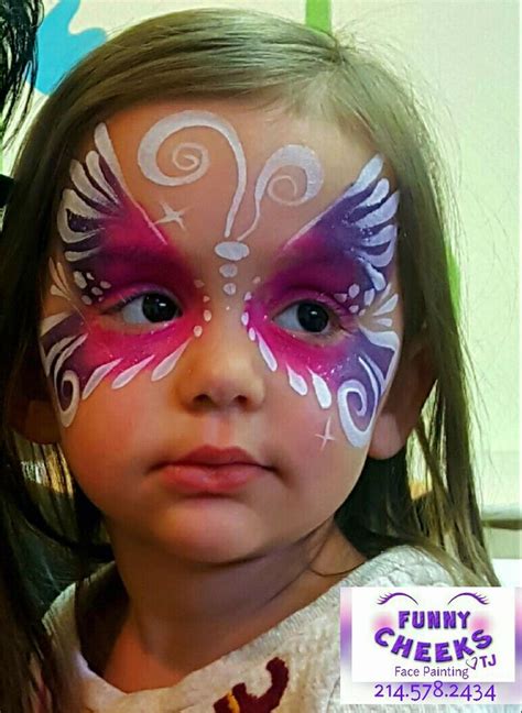 Butterfly Face Painting fun by Funny Cheeks Dallas for Wee Volunteer Fairy Face Paint, Butterfly ...
