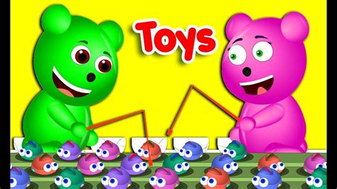 Mega Gummy bear playing fishing toys finger family | Nursery rhymes for Kids | Gummybear - YouTube