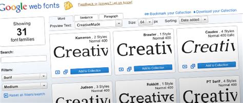 Google Web Fonts – Creative Made - Better Business by Design™