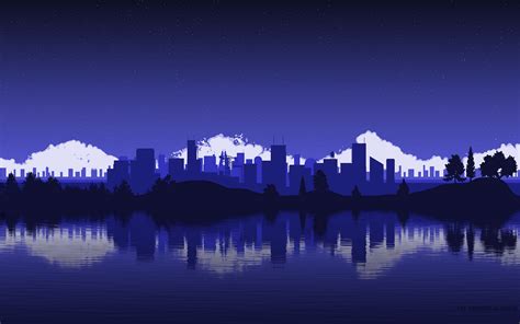 Blue Cityscape Minimalist Wallpaper,HD Artist Wallpapers,4k Wallpapers,Images,Backgrounds,Photos ...