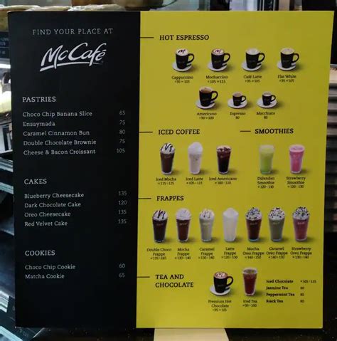 McCafé Menu, Menu for McCafé, Glorietta Complex, Makati City - Zomato Philippines