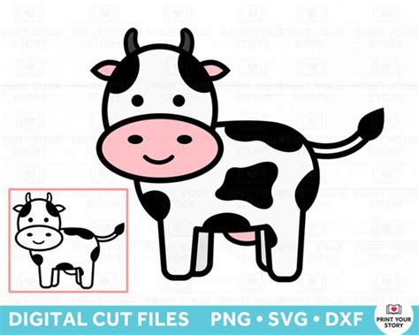 Cow SVG Cow Clipart Cute Cartoon Cow Baby Cow SVG Cow - Etsy Australia