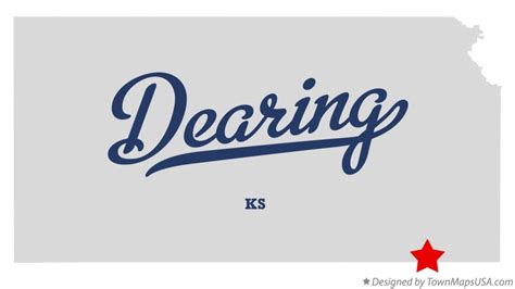 Map of Dearing, KS, Kansas