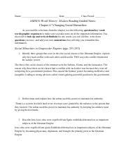 AMSCO World History Modern Reading Guided Notes Chapter 4.7 Changing ...