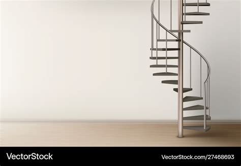 Spiral staircase in empty home interior design Vector Image