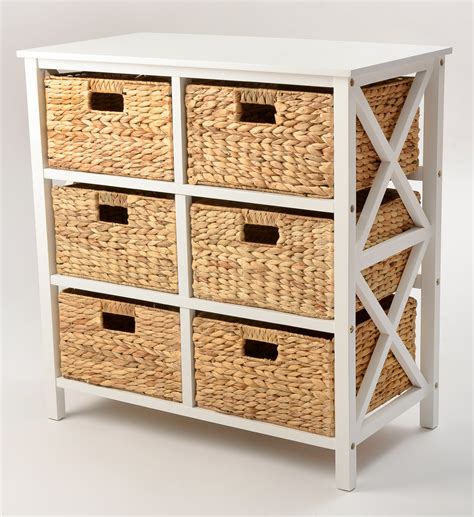 3 Tier X-side Storage Cabinet with 6 Baskets in White - Walmart.com - Walmart.com