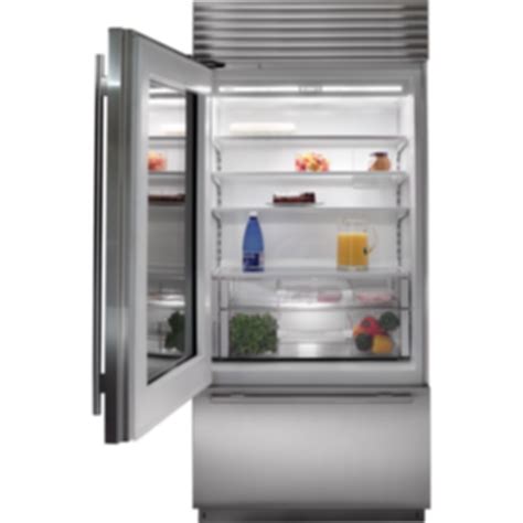 36" Classic Over-and-Under Refrigerator/Freezer with Glass Door - Panel ...