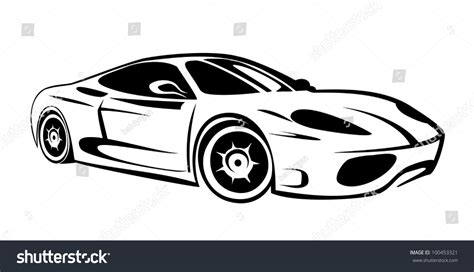 Silhouette Sport Car Racing Sports Stock Vector 100453321 - Shutterstock