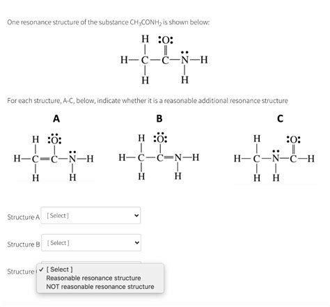 Solved One resonance structure of the substance CH3CONH2 is | Chegg.com