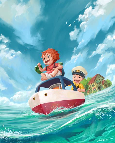 ArtStation - Ponyo & Sosuke - Ghibli Fanart Series 04