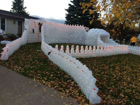 Milk jug igloo and tunnel built for 2016 Halloween in Kingsford, MI ...