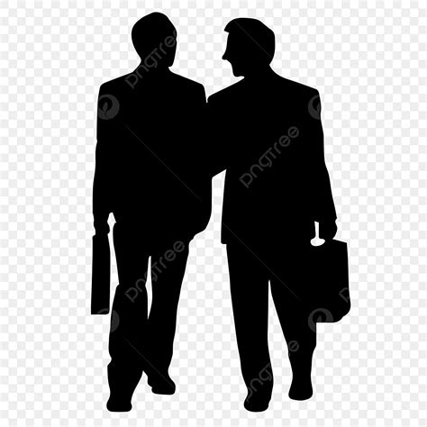 Two People Talking Silhouette Vector PNG, Black Two People Silhouette Illustration, Black ...