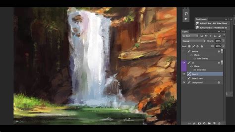 Digital Painting | Rocky waterfalls - YouTube