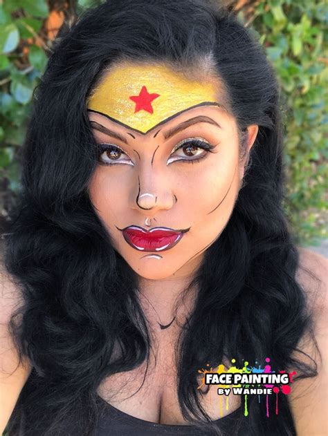 Wonder Woman Face Painting | Face painting halloween, Superhero face ...