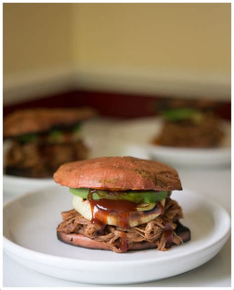 BBQ Pulled Pork Sweat Potato Bun Sandwiches | Whole 30 & Paleo