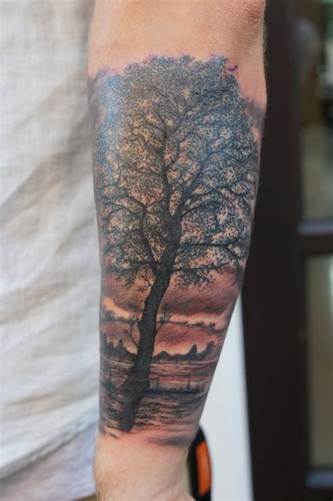 Realistic tree forearm tattoo by graynd - Tattooimages.biz