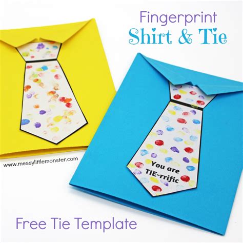 Father's Day Tie Card (with free printable tie template) - Messy Little ...