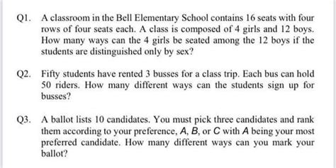 Solved Q1. A classroom in the Bell Elementary School | Chegg.com