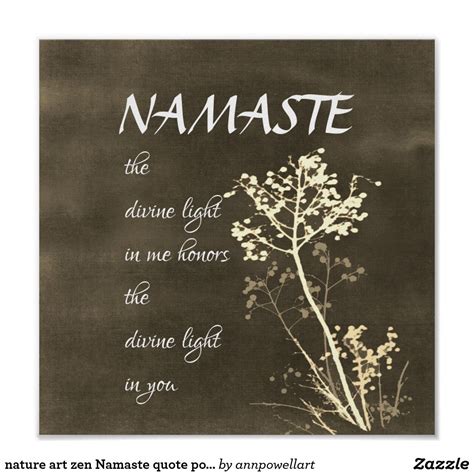 nature art zen Namaste quote poster | Zazzle