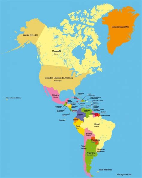 Xeografía e Historia: Mapa político de América