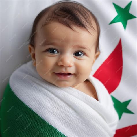 Premium AI Image | Realistic Cute Palestine KidsInfantPalestine Flag